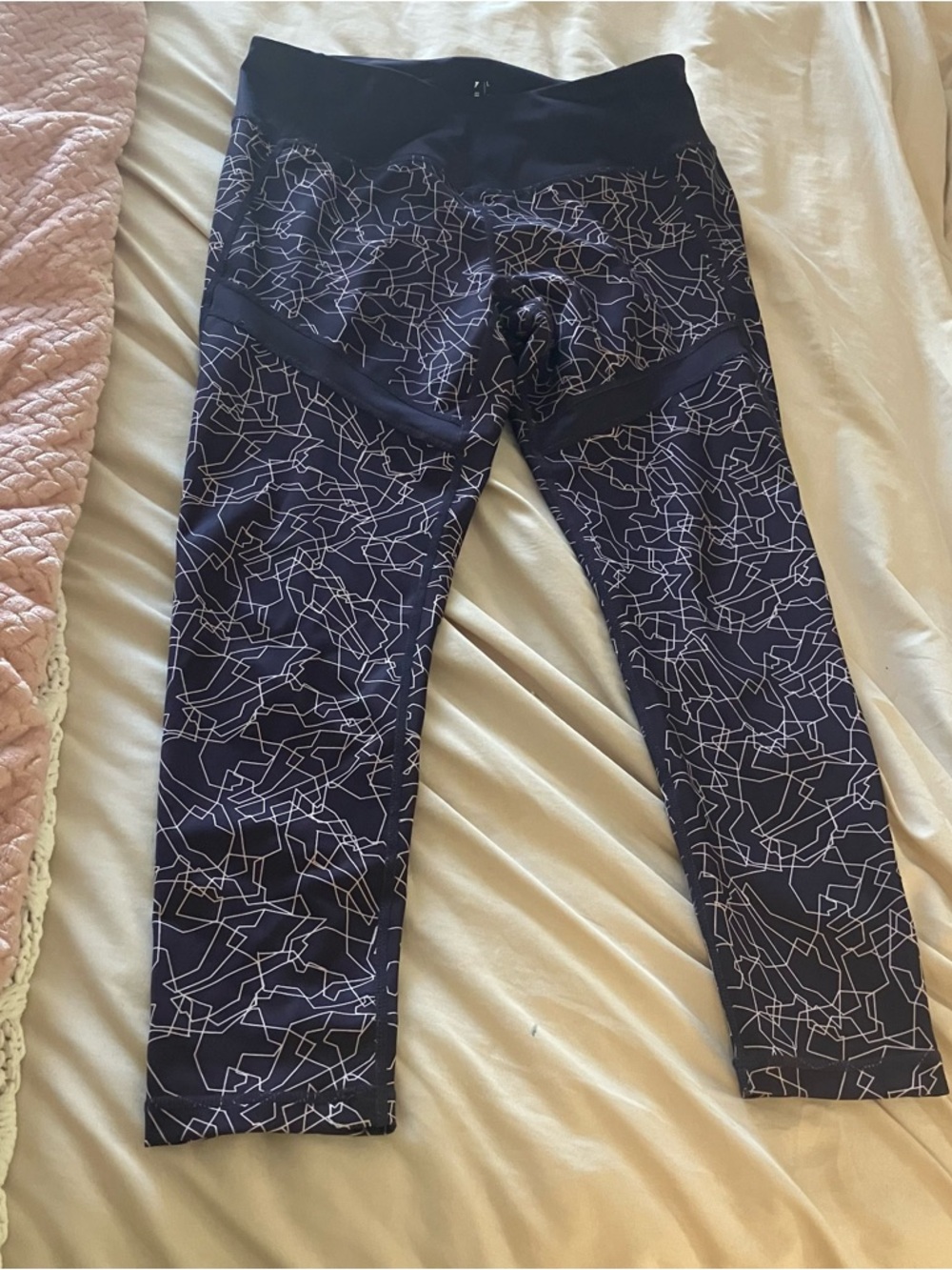 Z by Zella purple geometric print ankle length exercise leggings size large
